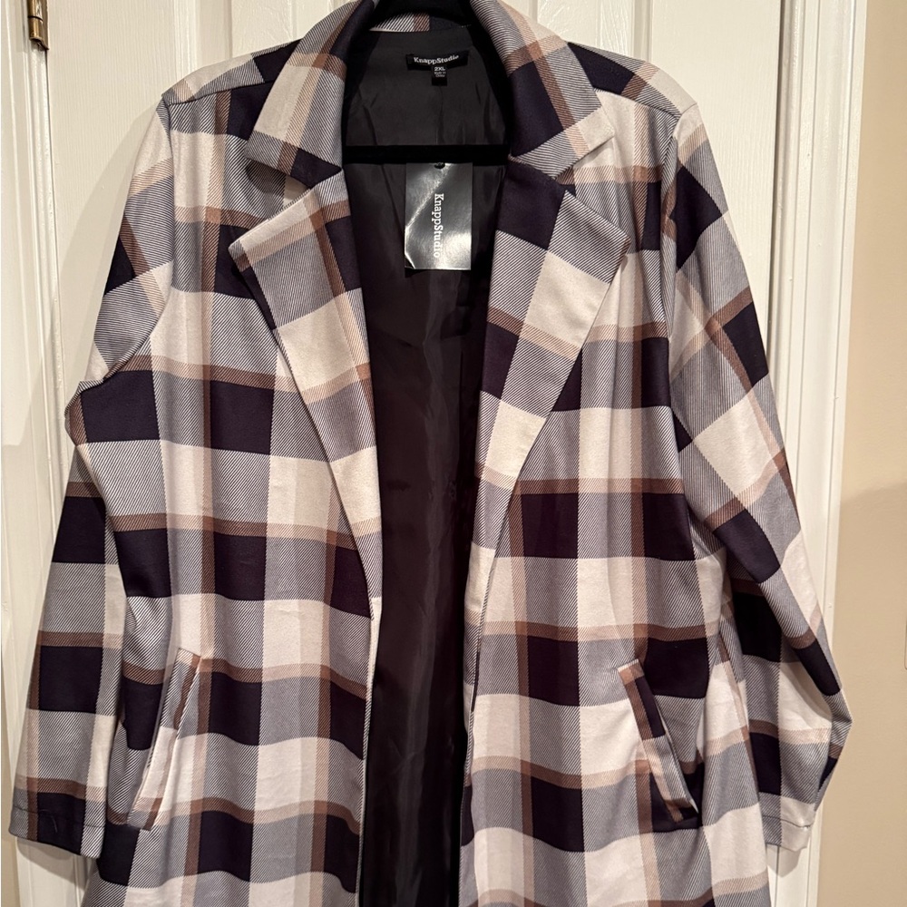 Women’s Plus 2X Checkered Lined Blazer